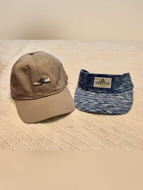 Grey Golf themed Baseball Cap & Blue Space-Dyed Visor Set $15 for both